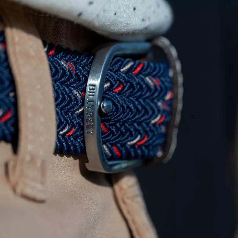 Ceinture tressée homme Billybelt marine en cuir | Georgespaul