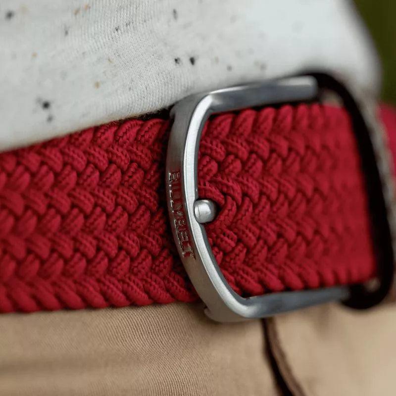 Ceinture tressée Billybelt rouge en cuir - Georgespaul