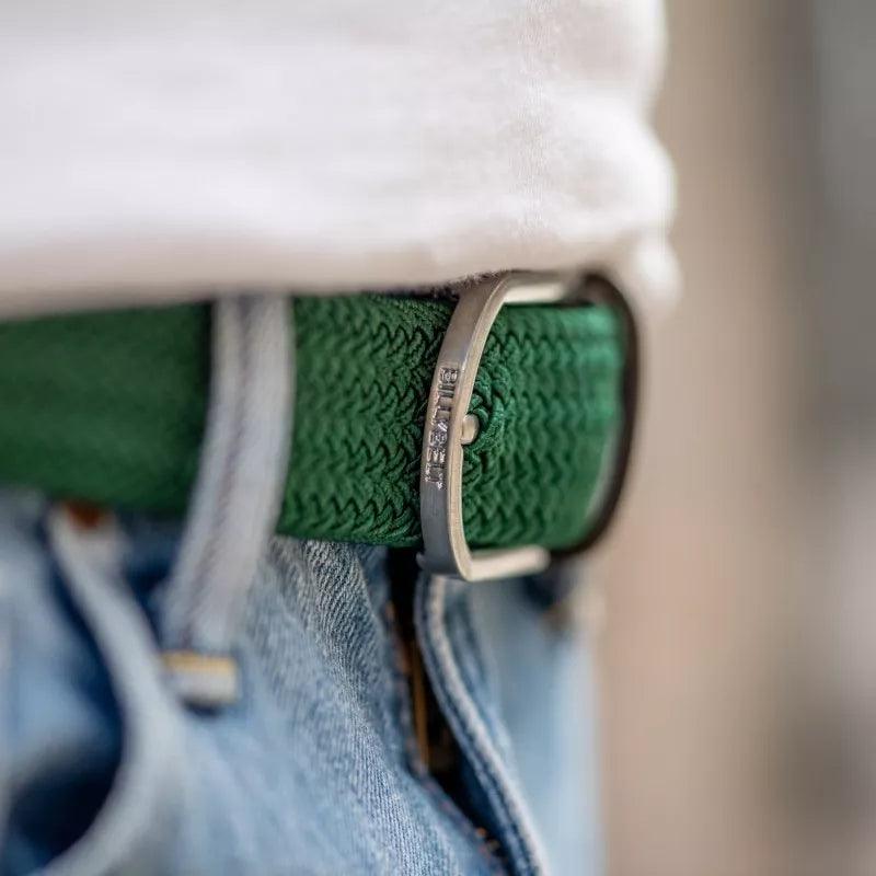 Ceinture tressée Billybelt vert impérial en cuir - Georgespaul