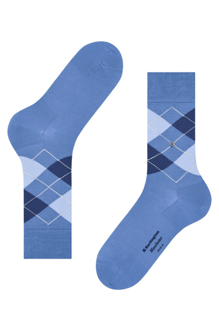 Chaussettes Manchester Burlington bleues - Georgespaul