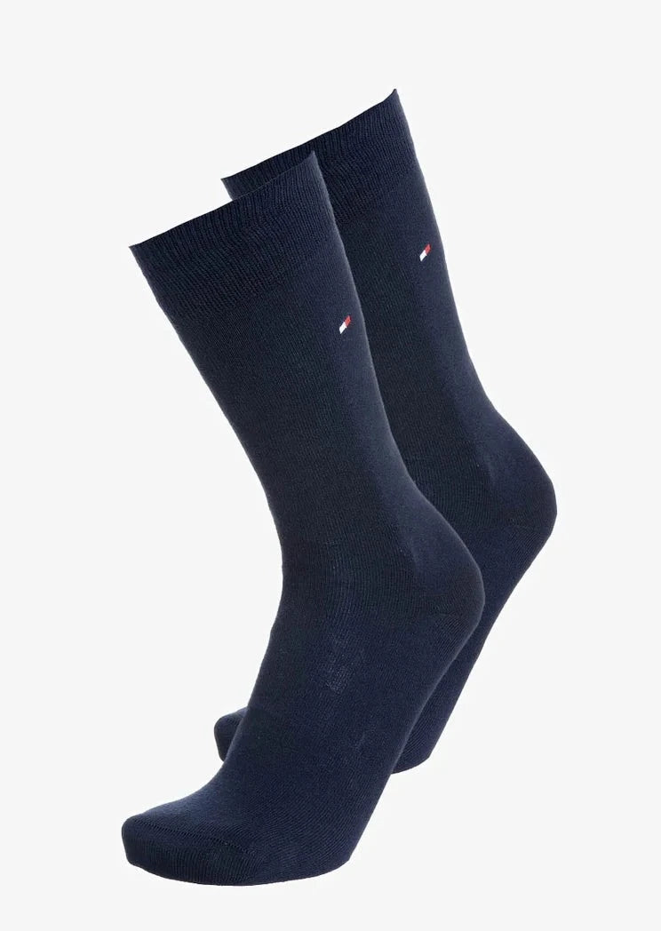 2 paires de chaussettes hautes bleu gris homme - Tommy Hilfiger