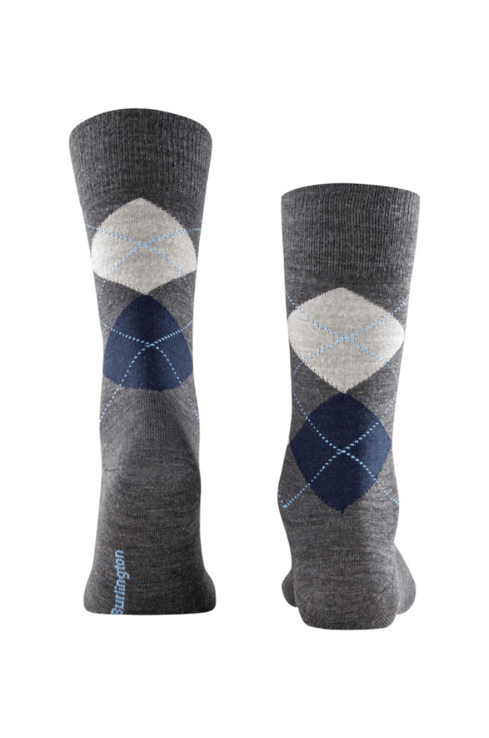 Chaussettes hautes Burlington grises en laine - Georgespaul