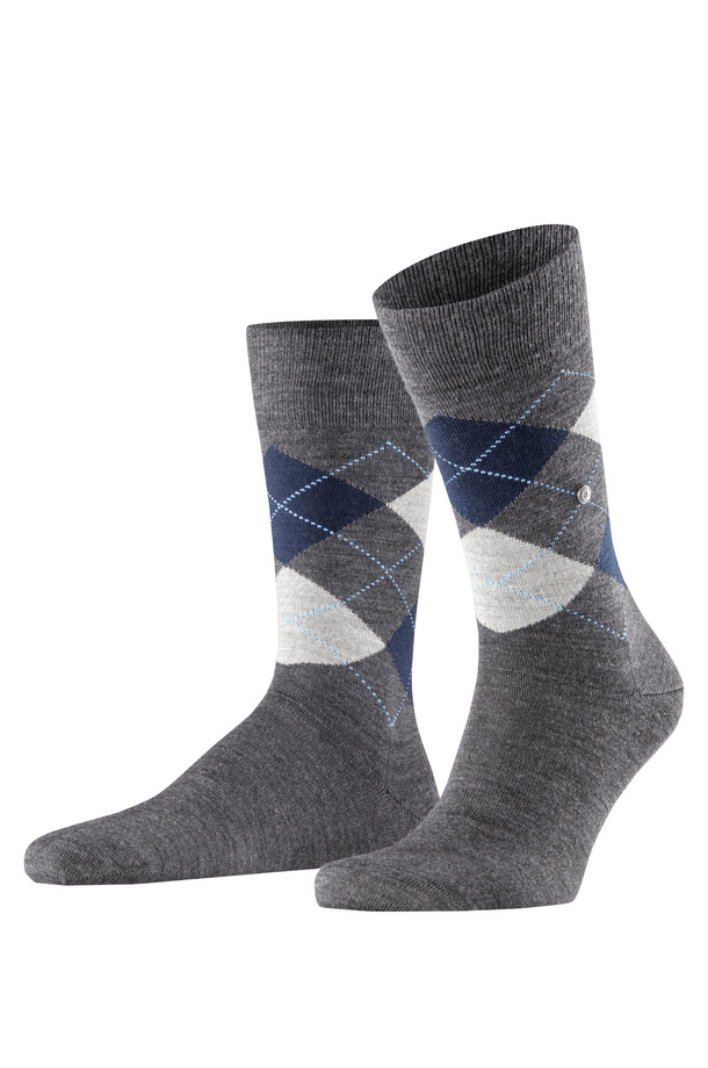 Chaussettes hautes Burlington grises en laine - Georgespaul