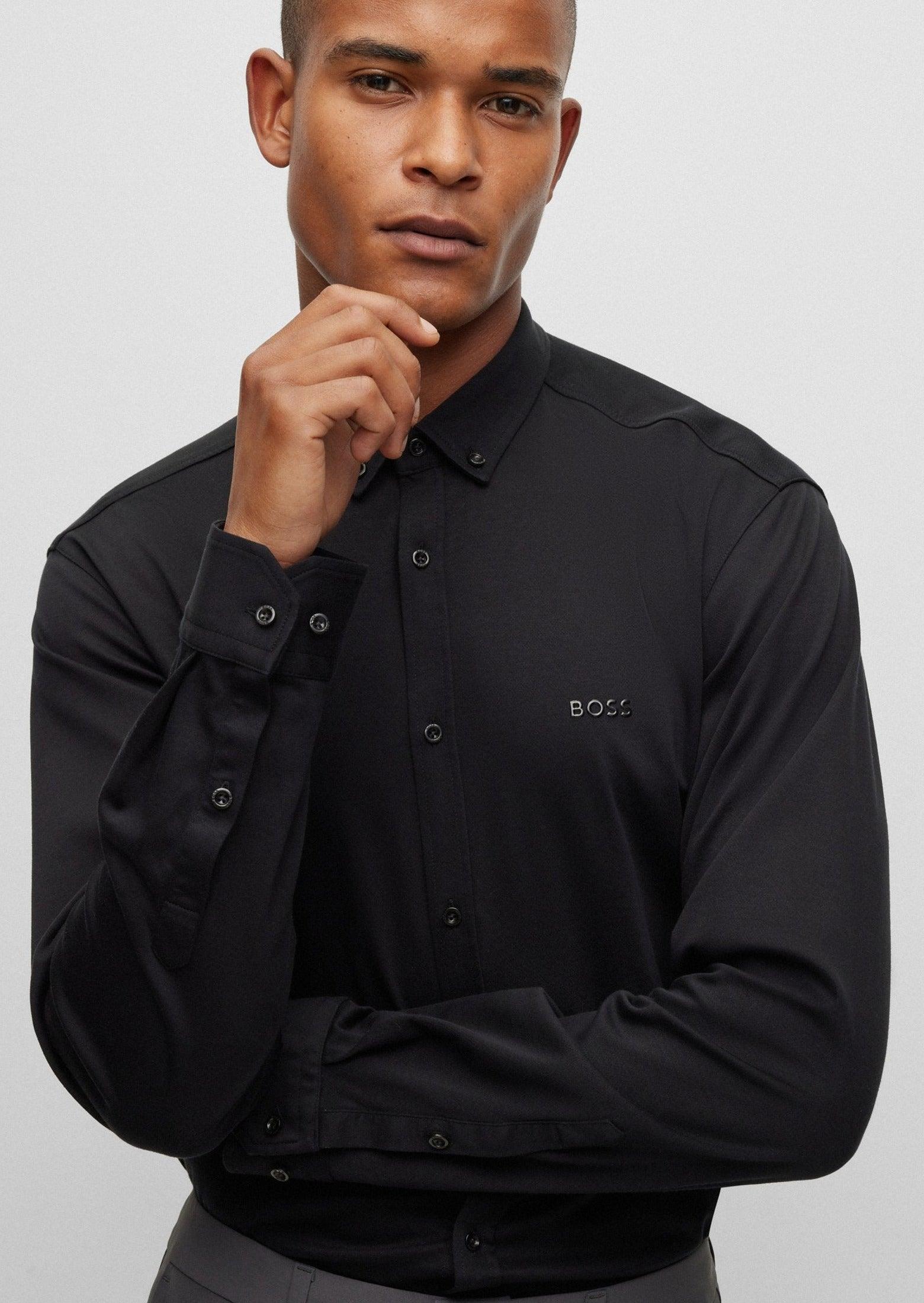 Chemise ajustée BOSS noire - Georgespaul