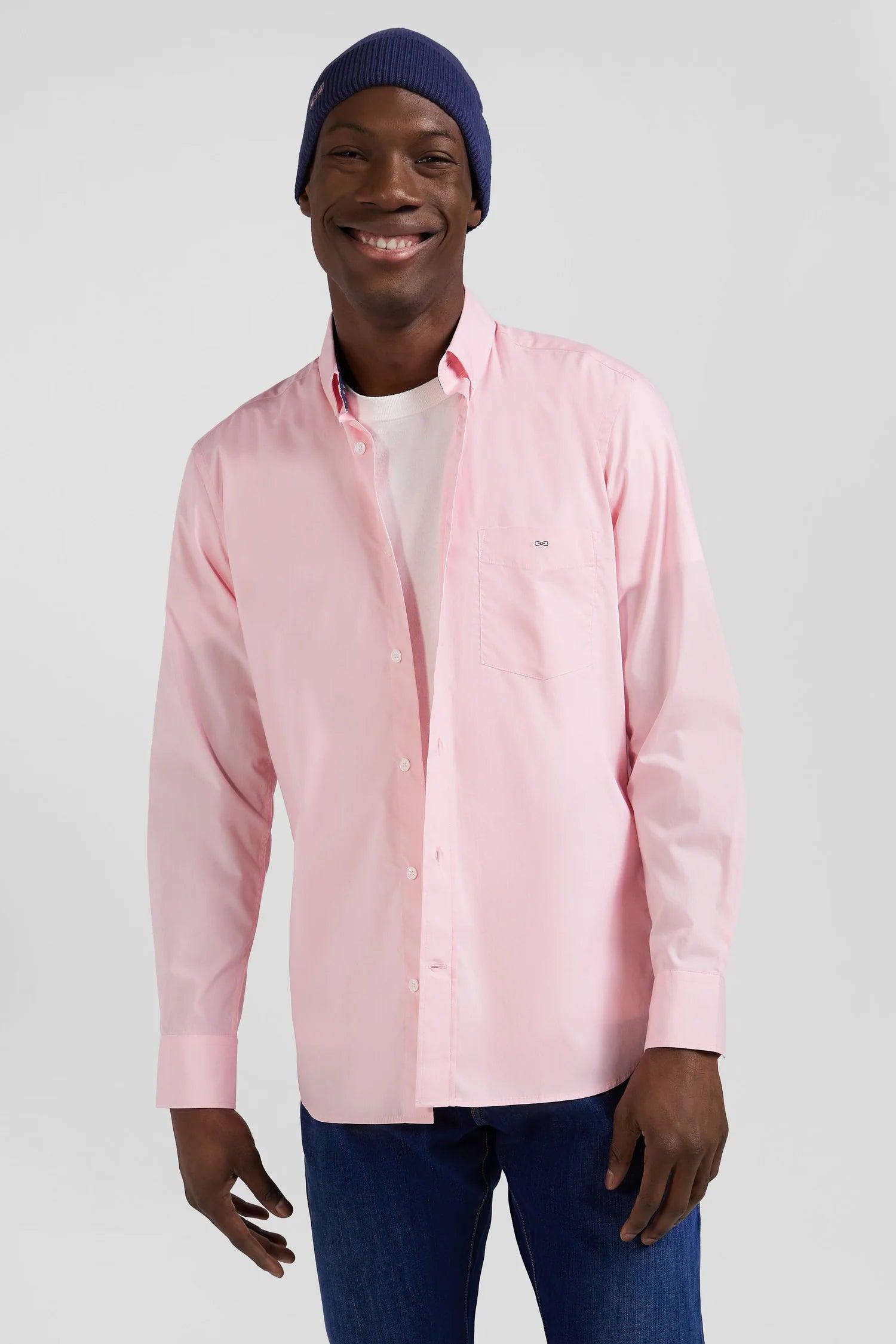 Chemise Eden Park rose pour homme en coton | Georgespaul