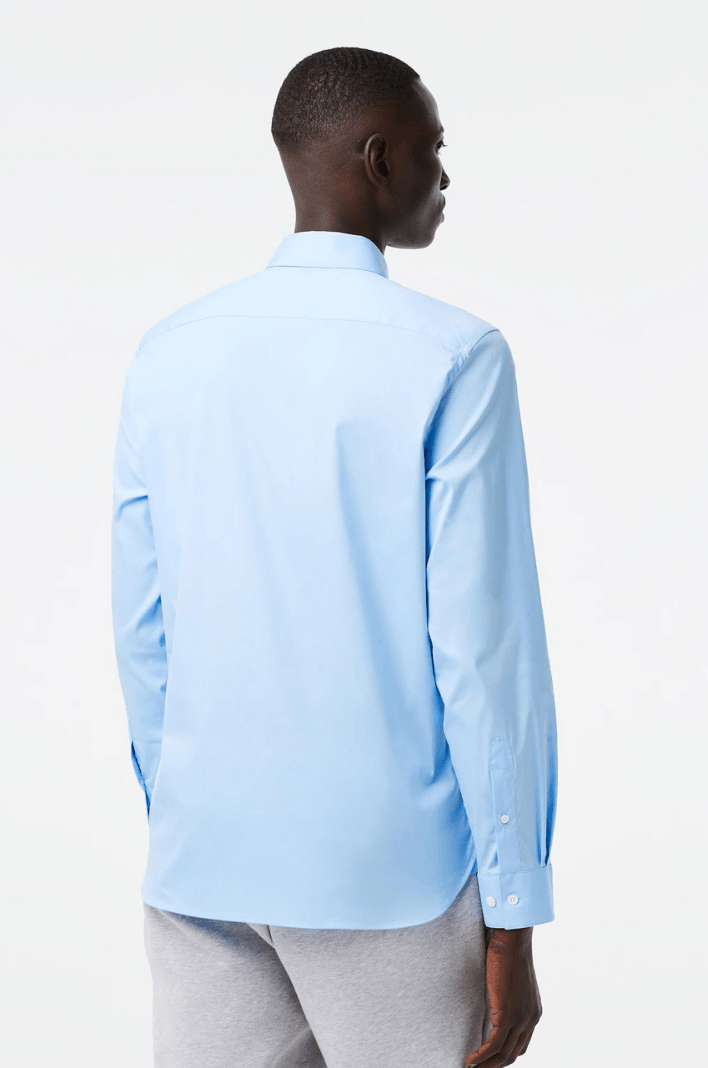 Chemise Lacoste bleu clair ajustée en coton stretch - Georgespaul