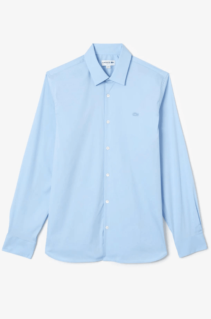 Chemise Lacoste bleu clair ajustée en coton stretch - Georgespaul