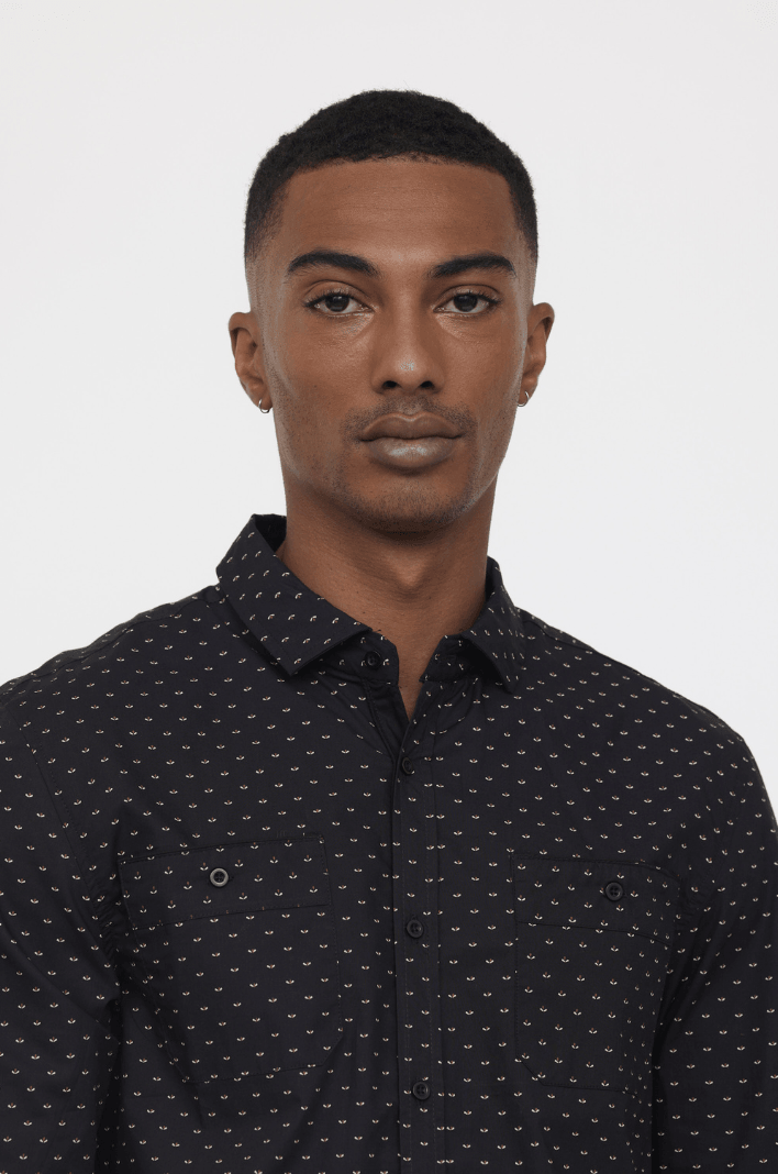 Chemise à motifs Lee Cooper noire - Georgespaul