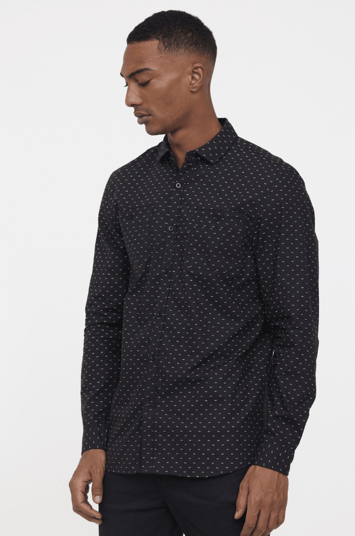 Chemise à motifs Lee Cooper noire - Georgespaul