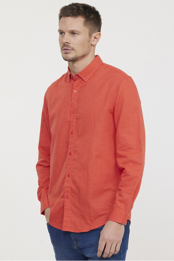 Chemise Lee Cooper rouge en lin