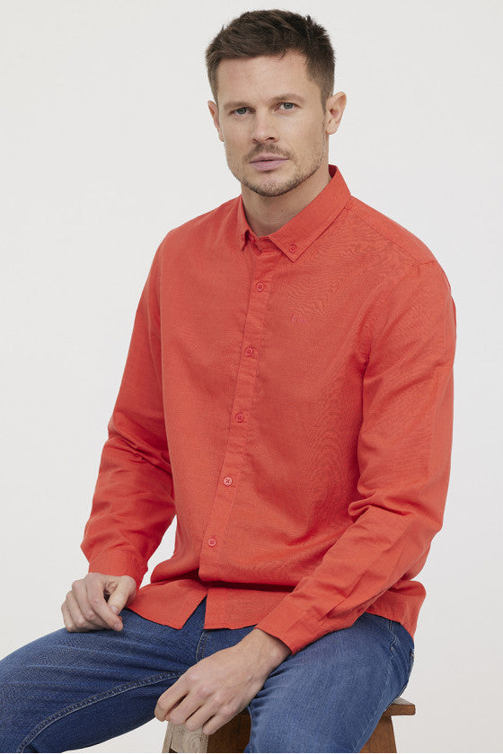 Chemise Lee Cooper rouge en lin