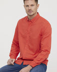 Chemise Lee Cooper rouge en lin