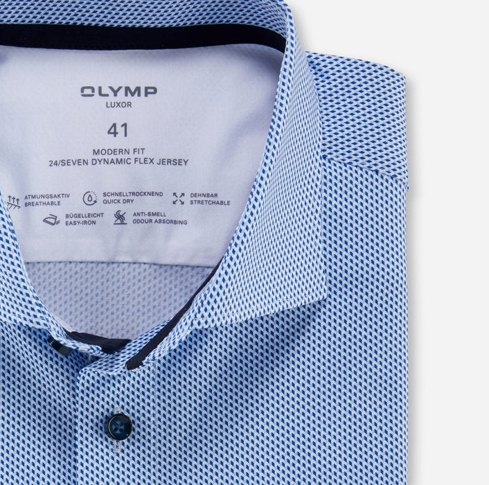Chemise Luxor OLYMP droite bleue pour homme I Georgespaul