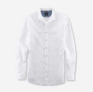 Chemise OLYMP blanche en lin pour homme I Georgespaul