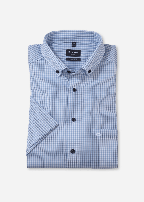 Chemise manches courtes OLYMP bleue - Georgespaul