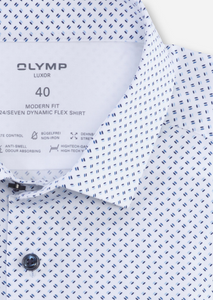 Chemise OLYMP droite bleue stretch