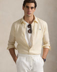 Chemise Ralph Lauren beige en lin pour homme | Georgespaul 