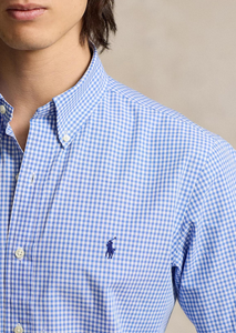 Chemise Ralph Lauren bleue à carreaux stretch