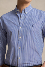 Charger l&#39;image dans la galerie, Chemise Ralph Lauren bleue en coton stretch
