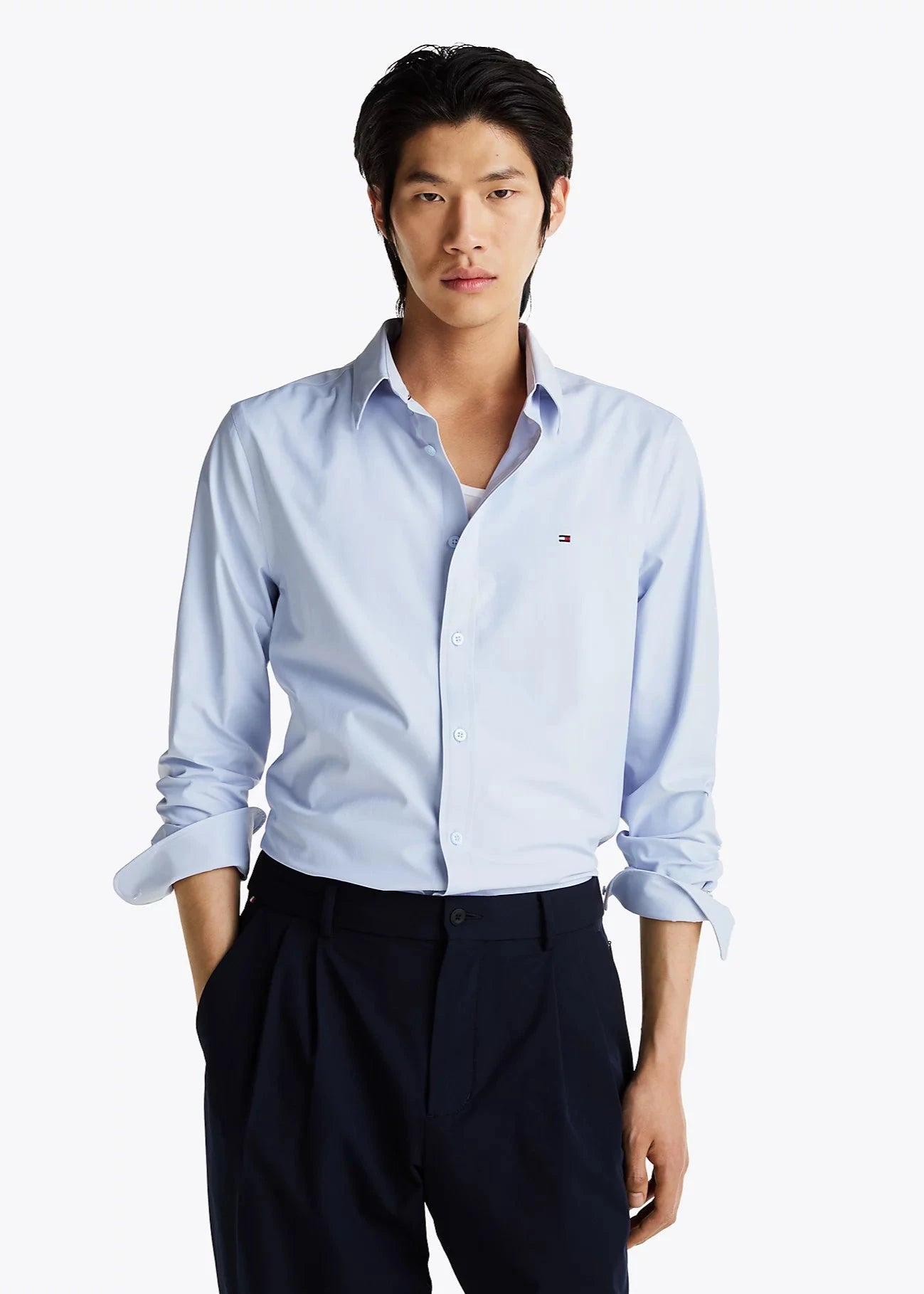 Chemise Tommy Hilfiger bleue pour homme | Georgespaul 