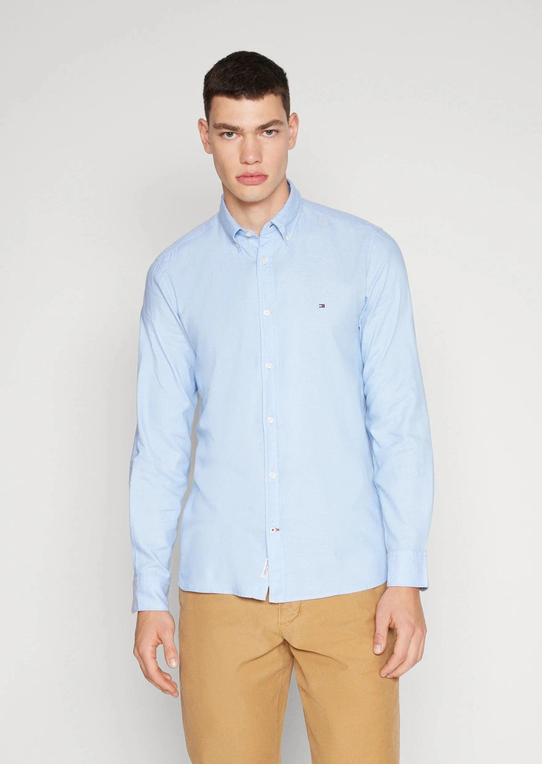 Chemise Tommy Hilfiger bleue en coton bio - Georgespaul