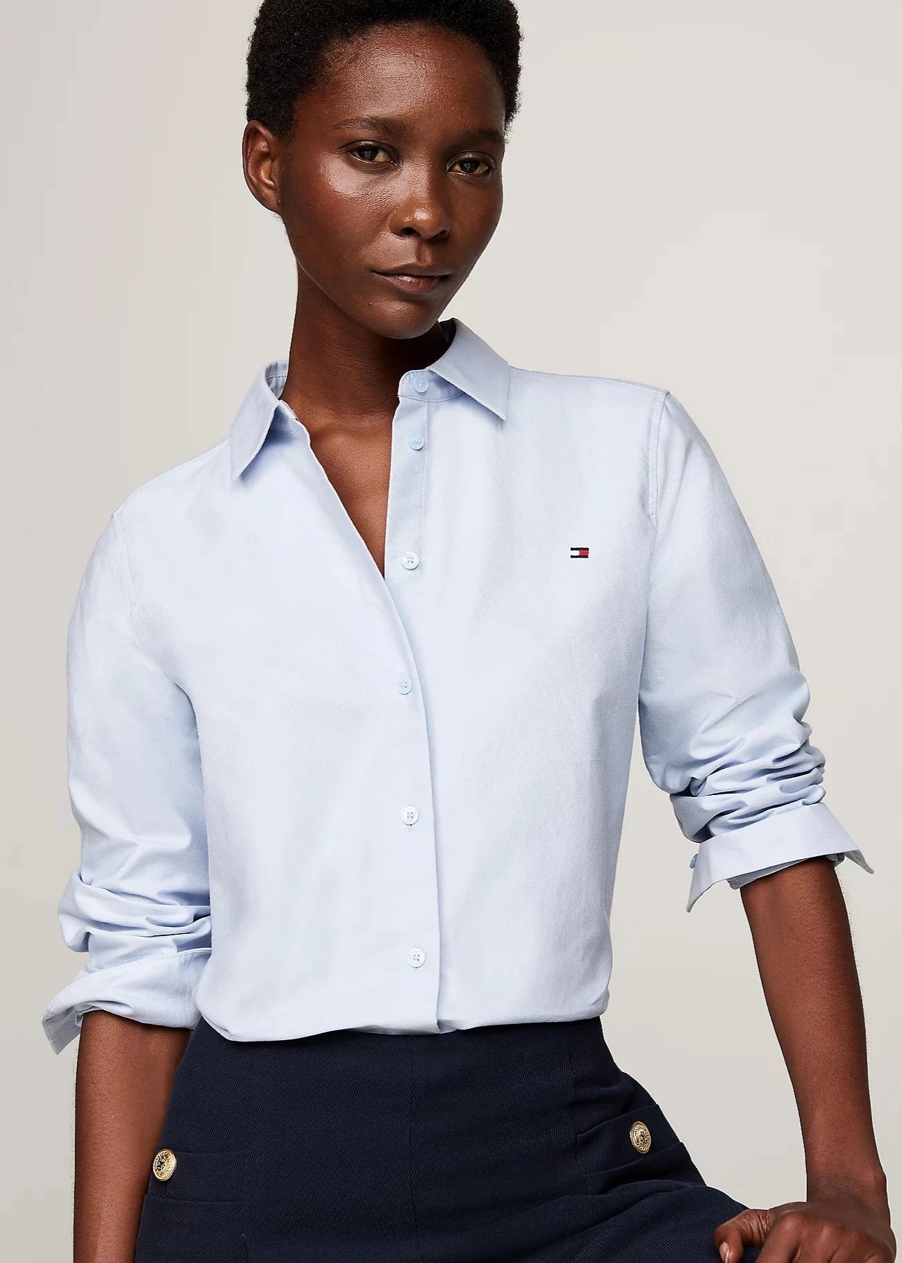 Chemise Tommy Hilfiger droite bleue pour femme | Georgespaul