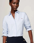 Chemise Tommy Hilfiger droite bleue pour femme | Georgespaul