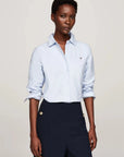 Chemise Tommy Hilfiger droite bleue pour femme | Georgespaul