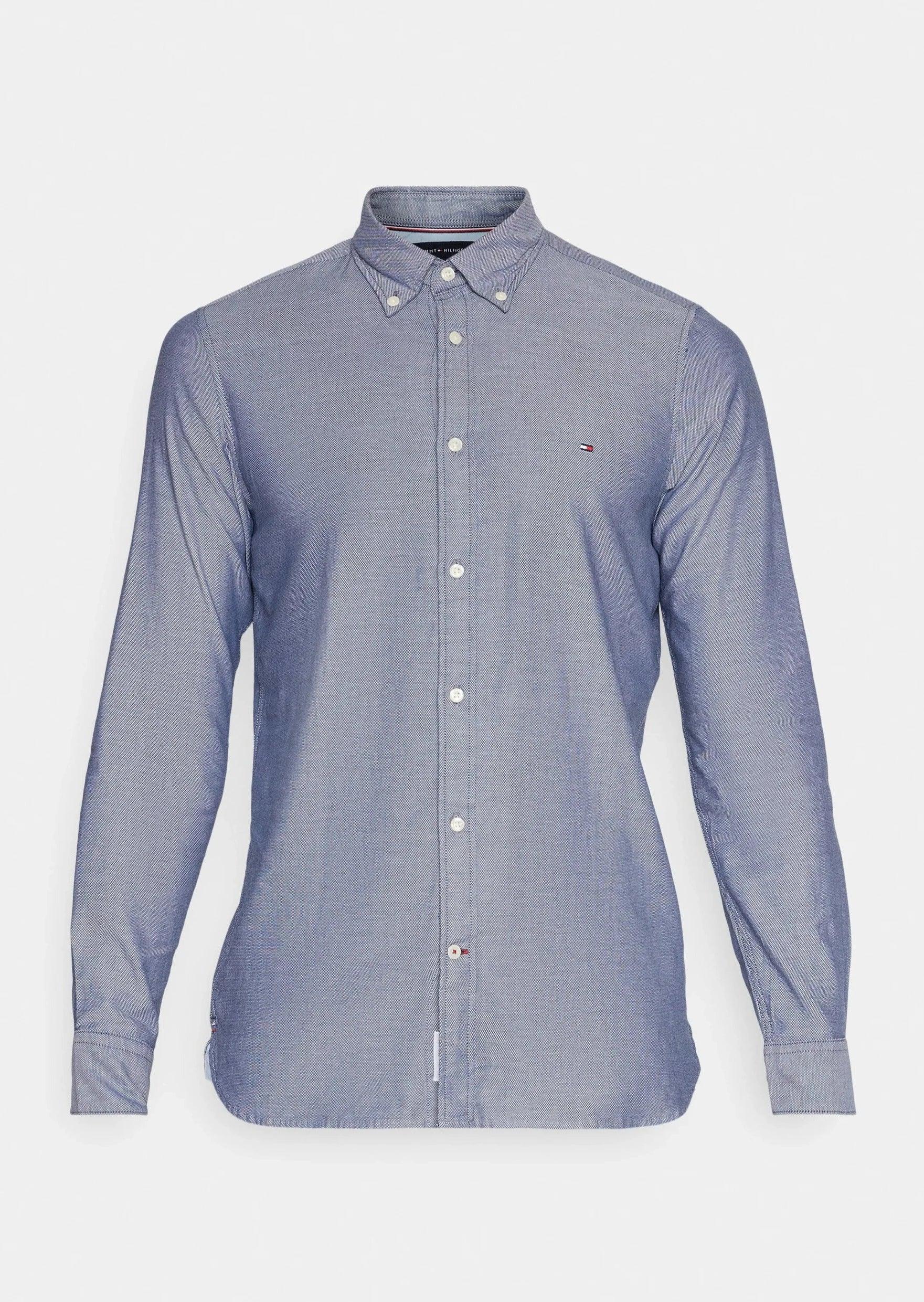 Chemise Tommy Hilfiger marine en coton bio - Georgespaul