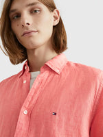 Afbeelding in Gallery-weergave laden, Chemise Tommy Hilfiger rose en lin pour homme I Georgespaul
