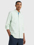 Chemise Tommy Hilfiger verte en coton bio stretch - Georgespaul