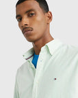 Chemise Tommy Hilfiger verte en coton bio stretch - Georgespaul