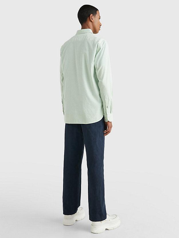 Chemise Tommy Hilfiger verte en coton bio stretch - Georgespaul