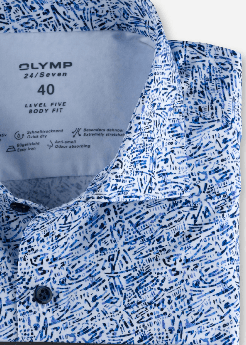 Chemise à motifs OLYMP bleue - Georgespaul