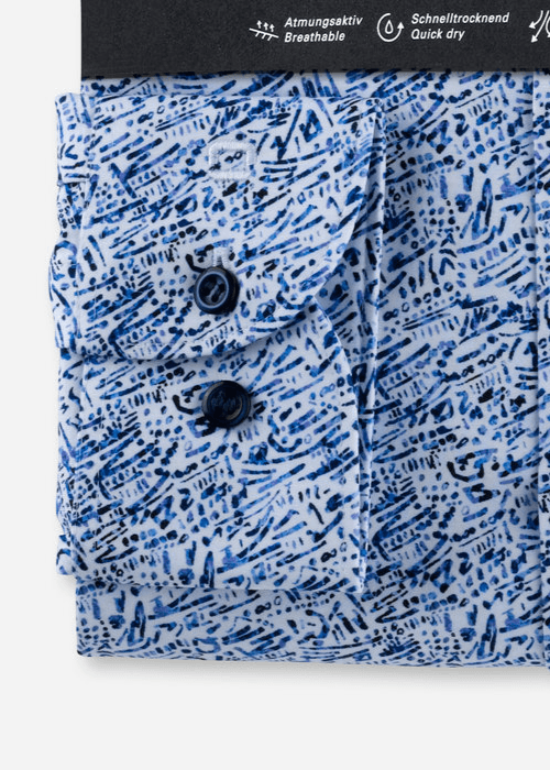 Chemise à motifs OLYMP bleue - Georgespaul