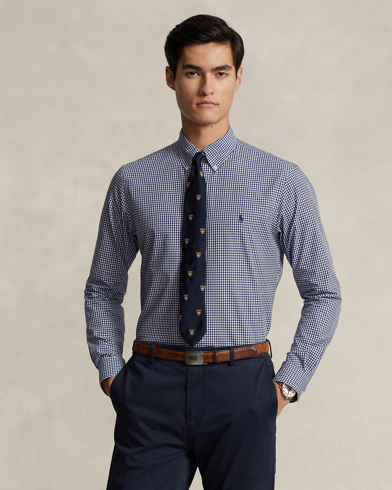 Chemise vichy Ralph Lauren marine | Georgespaul    