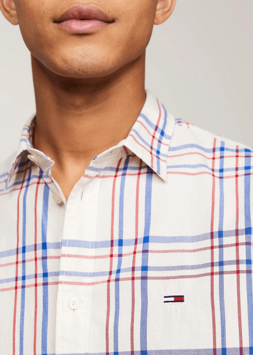 Chemise à carreaux Tommy Jeans blanche - Georgespaul