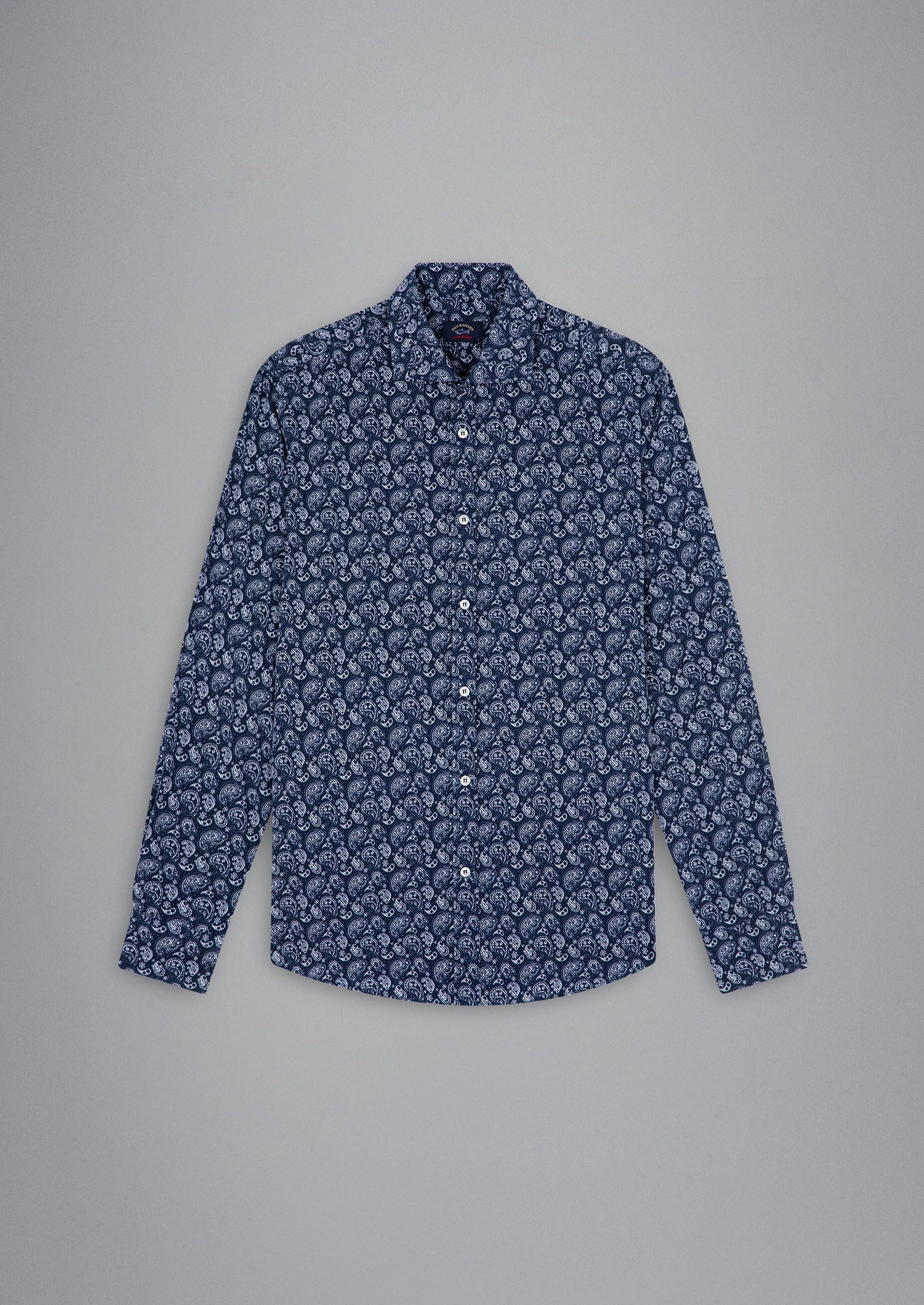 Chemise à imprimés Paul & Shark bleue en coton