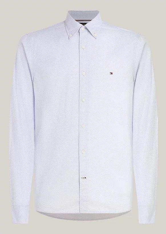 Chemise à motifs Tommy Hilfiger bleue en coton bio - Georgespaul