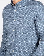 Charger l&#39;image dans la galerie, Chemise à imprimés homme NZA bleue en coton | Georgespaul
