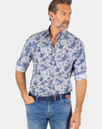 Chemise à motifs NZA bleue pour homme | Georgespaul 