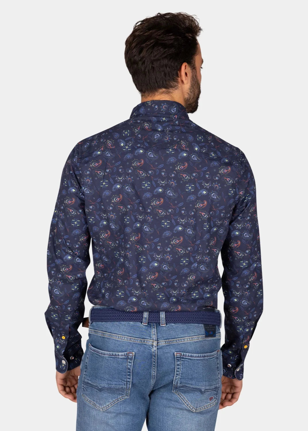 Chemise à motifs NZA marine pour homme | Georgespaul 