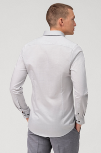 Chemise à motifs OLYMP ajustée blanche