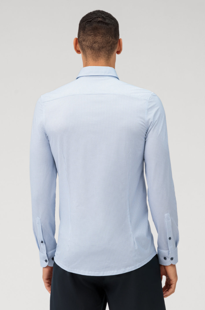 Chemise à motifs OLYMP ajustée bleue