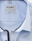 Chemise à motifs OLYMP ajustée bleue pour homme | Georgespaul