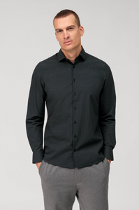 Chemise à motifs OLYMP ajustée noire stretch