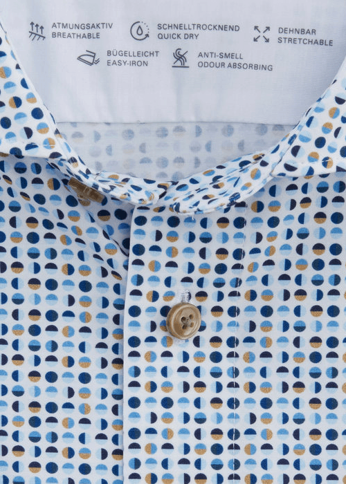 Chemise à motifs OLYMP bleue - Georgespaul