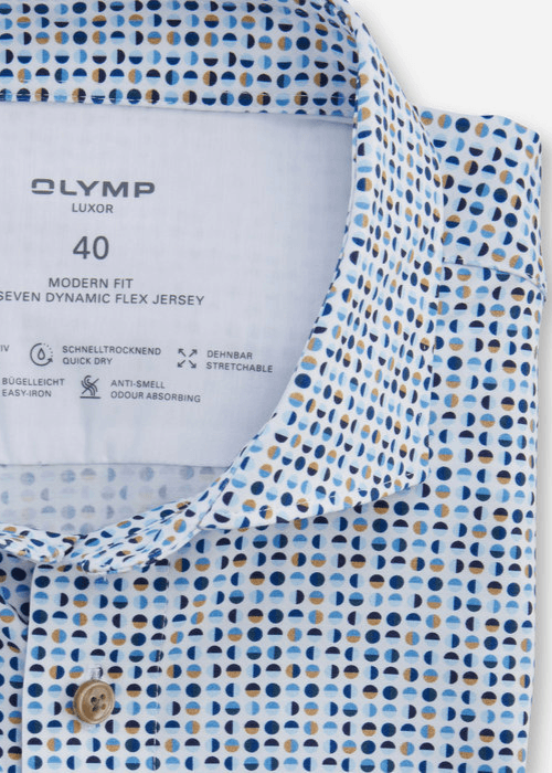 Chemise à motifs OLYMP bleue - Georgespaul