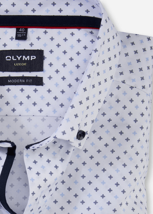 Chemise à motifs OLYMP blanche - Georgespaul