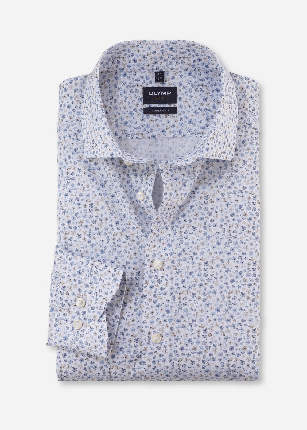 Chemise à motifs OLYMP bleue pour homme | Georgespaul 